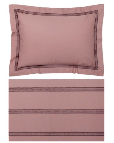 Комплект постельного белья "АКЦЕНТ", перкаль, 200х220+240x260+2(50х70)см. карминово-розовый, BOVI