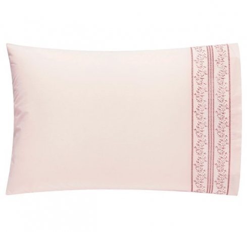 Комплект постельного белья "OSAKA", перкаль, 150х210+220x240+50х70 см. нежно-розовый