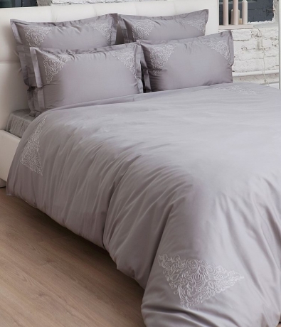 Пододеяльник "CASTELLO", сатин, 150х210 см. серый, BOVI