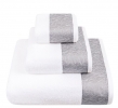Полотенце с вышивкой "CASTELLO", 30x50 см. белый/серый, BOVI