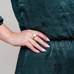 Кольцо Сфера SHELL WHITE KR02913-2/8 BW/G Fiore Luna