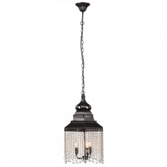 Люстра подвесная черная с хрустальными подвесками Chandelier