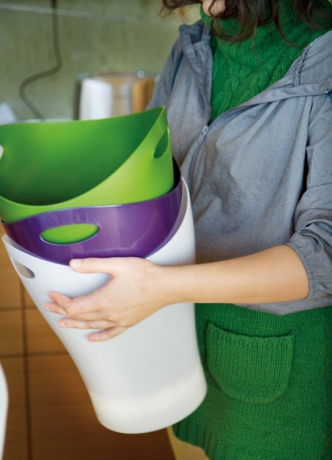 Контейнер мусорный Garbino, белый металлик, Umbra