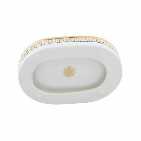 Мыльница настольная Migliore Dubai, керамика, декор золото, swarovski