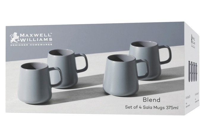 Набор из 4-х кружек Blend Sala, тёмно-серый, 0,375 л. Maxwell & Williams