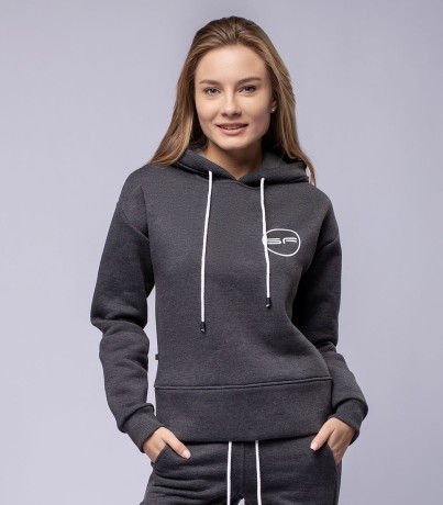 Толстовка женская 6509/10, р.096, рост 182-188, антрацит меланж (Serge)