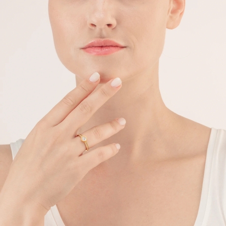 Кольцо Crystal-Gold 17.2 мм 0228/40-1816 54 Coeur de Lion