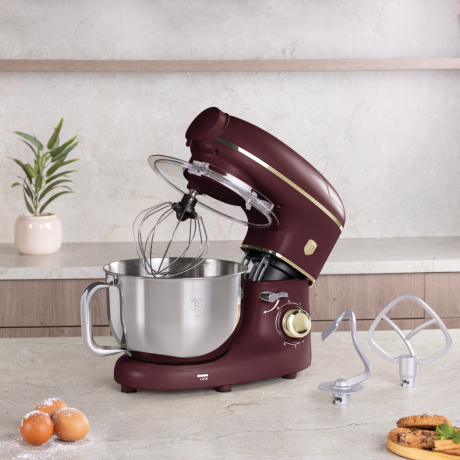 Многофункциональный кухонный комбайн с мясорубкой, электрический, Berlinger Haus, Leonardo, матовый: бордо