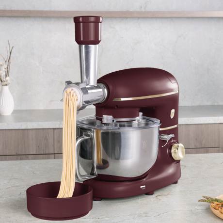 Многофункциональный кухонный комбайн с мясорубкой, электрический, Berlinger Haus, Leonardo, матовый: бордо