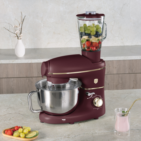 Многофункциональный кухонный комбайн с мясорубкой, электрический, Berlinger Haus, Leonardo, матовый: бордо