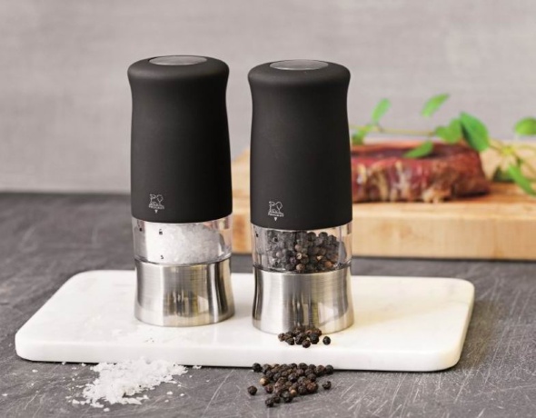 Мельница электрическая для соли Zephir Peugeot, 14 см. софт тач