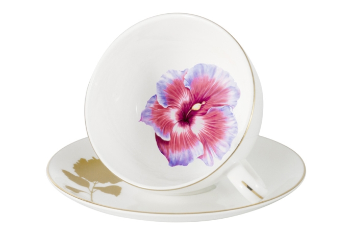 Чашка с блюдцем Гибискус, 0,25 л. Emily