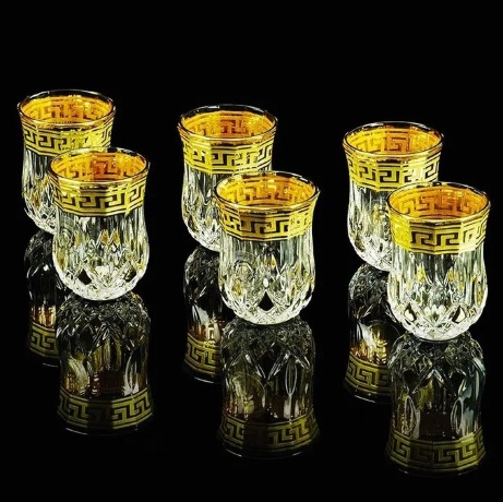 Стопки, набор 6 шт. IMPERIA, хрусталь/декор золото 24К