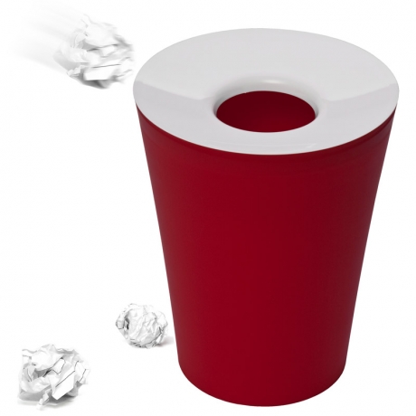 Корзина для мусора круглая Hole красная