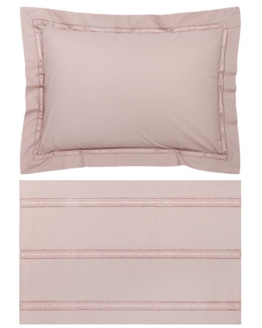 Комплект постельного белья "АКЦЕНТ", перкаль, 200х220+240x260+2(50х70)см. пудрово- розовый, Bovi