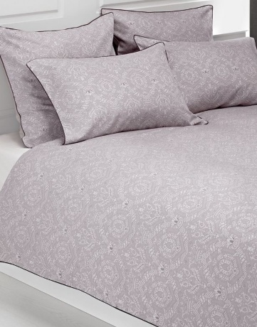 Пододеяльник "MEDALION 2" сатин-жаккард, 150х210см. баклажан/серый жемчуг, BOVI