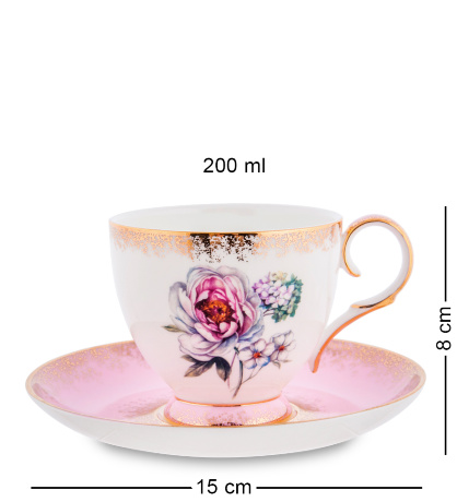 JK-122 Чайный набор на 4 перс. "Цветок Неаполя" (Fiore Napoli Pavone)