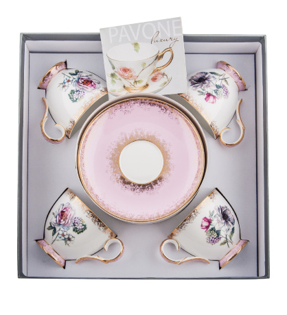 JK-122 Чайный набор на 4 перс. "Цветок Неаполя" (Fiore Napoli Pavone)