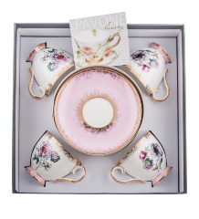 JK-122 Чайный набор на 4 перс. "Цветок Неаполя" (Fiore Napoli Pavone)