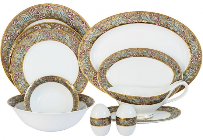 Обеденный сервиз на 12 персон Розовый берег, 50 предметов Midori