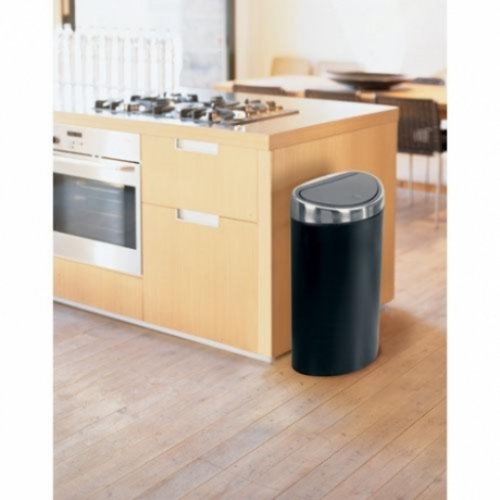 Мусорный бак Brabantia Touch Bin (40л), Матовый черный/крышка матовая с защитой от отпечатков пальцев Brabantia
