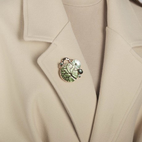 Брошь Абстракция-дерево XZ1157.6 R/G Shadore