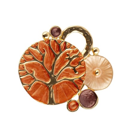 Брошь Абстракция-дерево XZ1157.6 R/G Shadore
