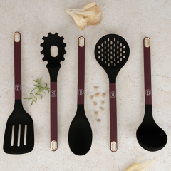 Набор кухонных аксессуаров 6 предметов с подставкой, матовый бордо, Berlinger Haus, Leonardo