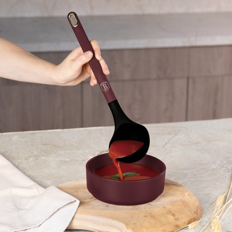 Набор кухонных аксессуаров 6 предметов с подставкой, матовый бордо, Berlinger Haus, Leonardo