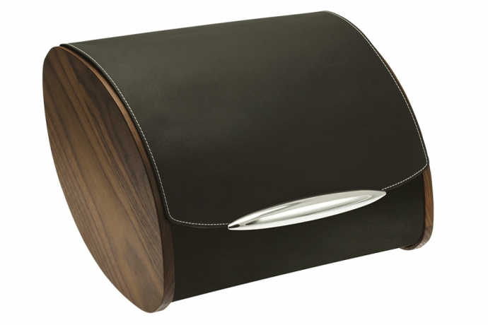 Хлебница Legnoart, темное дерево/эко-кожа