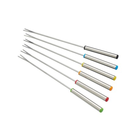 Набор для приготовления фондю (кастрюля, горелка, вилки 6шт.) чугунный покрыт BLACK эмалью KC Kitchen Craft