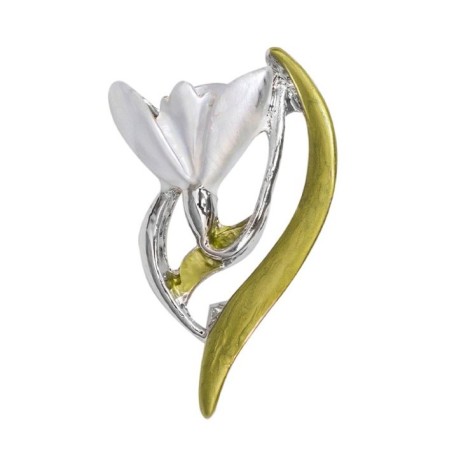 Брошь Подснежник XZ1314 BW/S Shadore 	