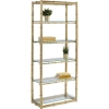 Стеллаж Zoom, коллекция "Зум" 76*180*39, Нержавеющая сталь, Стекло, Золотой