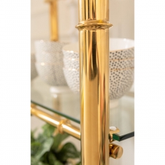 Стеллаж Zoom, коллекция "Зум" 76*180*39, Нержавеющая сталь, Стекло, Золотой