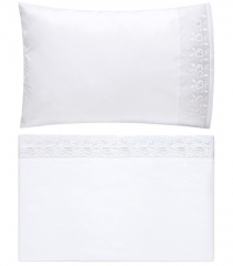 Комплект постельного белья "PRIMAVERA", перкаль, 150х210+220x240+50х70 см/ белый