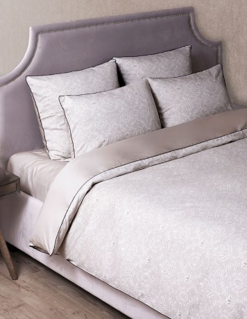 Пододеяльник "MEDALION", сатин-жаккард, 150х210см. серо-бежевый, BOVI