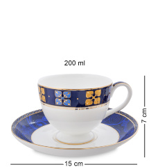 JK-194 Чайный сервиз 22 пр. на 6 перс. "Золотой Палермо" (Gold Palermo Pavone)