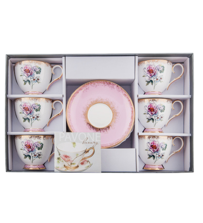 JK-123 Чайный набор на 6 перс. "Цветок Неаполя" (Fiore Napoli Pavone)