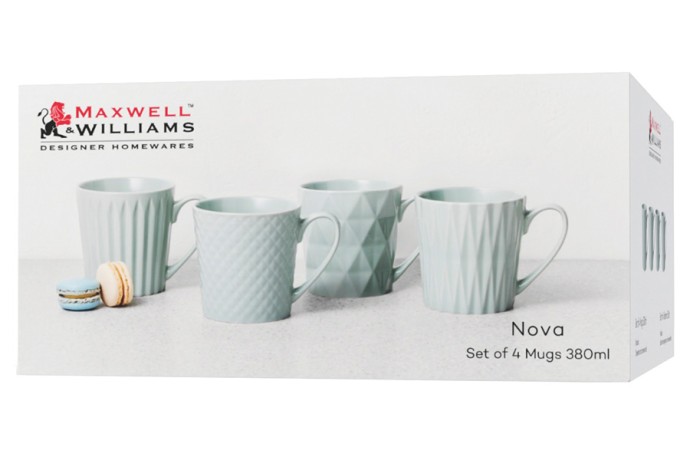Набор из 4-х кружек Nova, голубой, 0,38 л. Maxwell & Williams