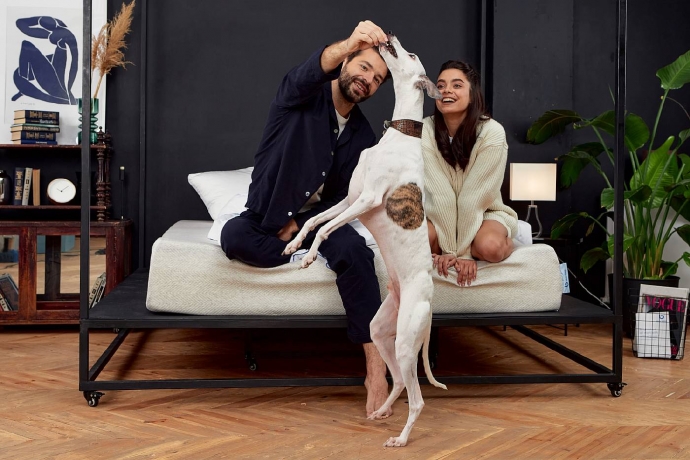 Матрас Blue Sleep Hybrid Duo, коллекция "Блу слип Гибрид дуо" 140*27*200, Лен, Пеноматериал, Бежевый