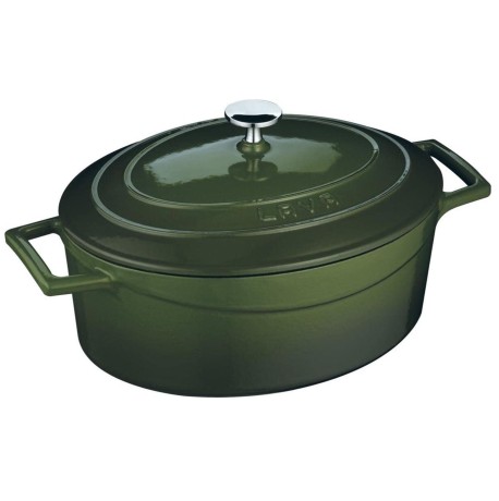 Кастрюля овальная, 23х29 см. зел. LAVA