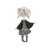 Брошь Девочка в манто XZ0989.2 BW/S Shadore