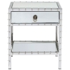 Тумба прикроватная Rivet, коллекция "Заклепки" 50*61*35, Сталь, МДФ, Стекло, Серебряный