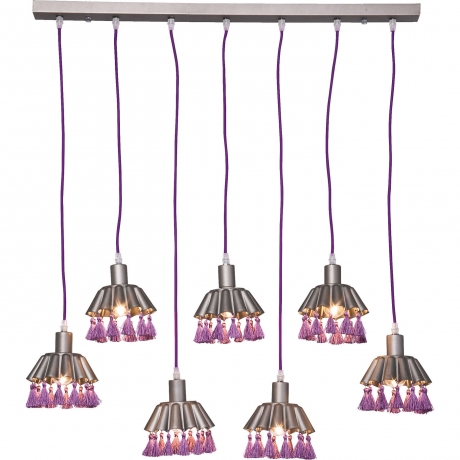 Люстра для столовой Flutto, коллекция "Флутто" 80*83,5*15, Сталь, Нейлон, Серебряный, Фиолетовый