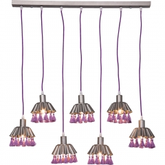 Люстра для столовой Flutto, коллекция "Флутто" 80*83,5*15, Сталь, Нейлон, Серебряный, Фиолетовый
