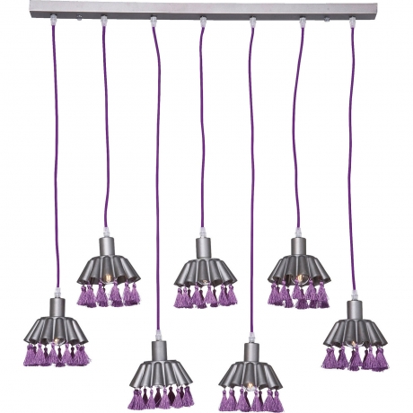 Люстра для столовой Flutto, коллекция "Флутто" 80*83,5*15, Сталь, Нейлон, Серебряный, Фиолетовый