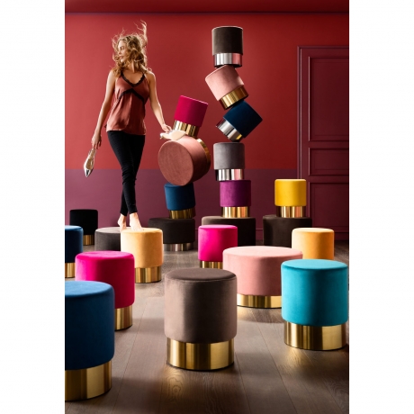 Пуф Cherry, коллекция "Вишня" 35*42*35, Полиэстер, Полиуретан, ДСП, Сталь, Синий