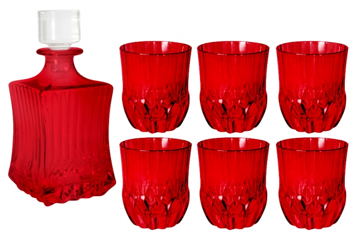 Набор для виски Адажио красная, 7 предметов Same