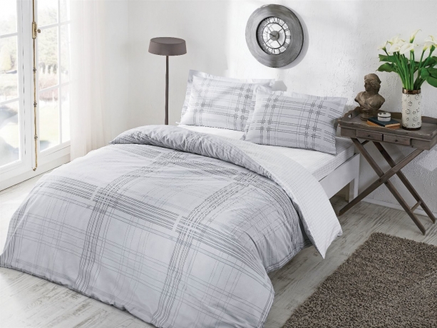 Комплект постельного белья TAC/Satin, семейный Ventura, серый