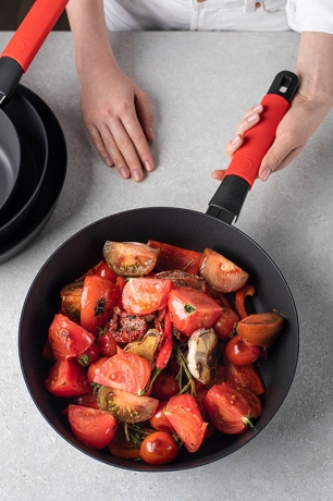 Сотейник, 24 см. красный индукционный, Squality